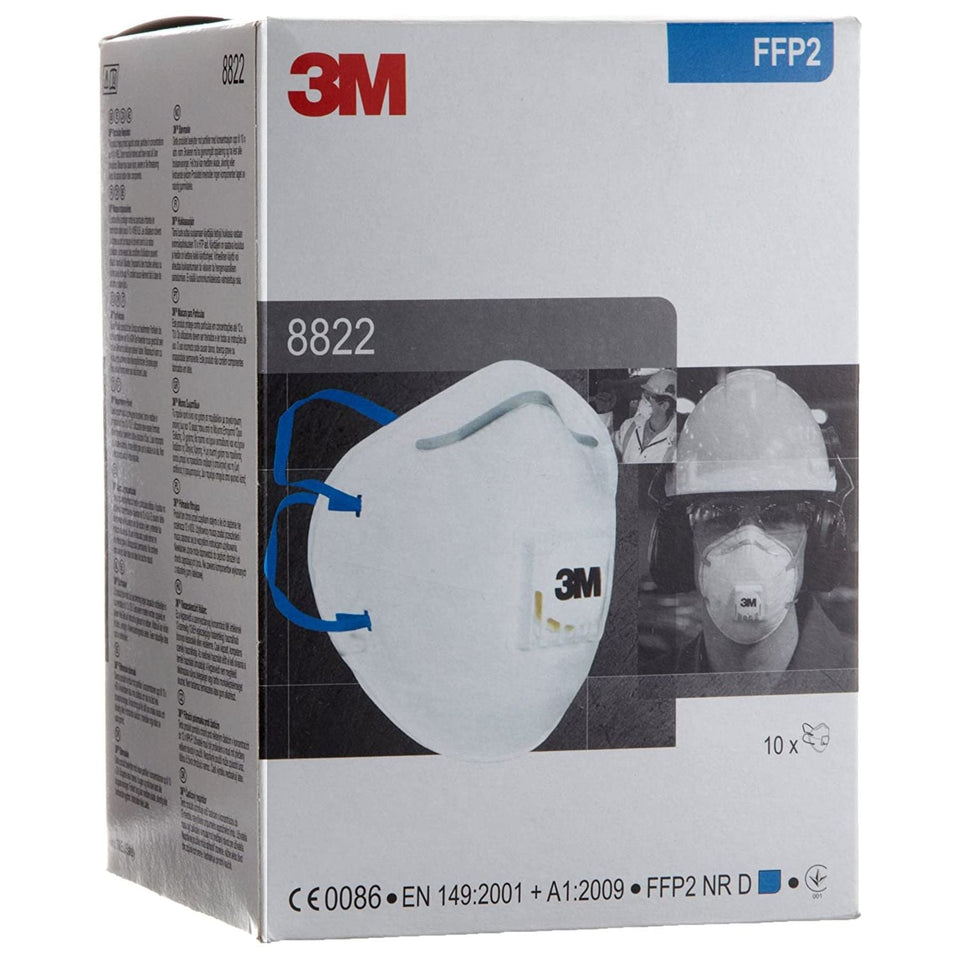 3M Atemschutzmaske Serie 8000 8822 FFP2 NR D mit Cool-Flow Ausatemventil bis zum 10-fachen des Grenzwertes - RYO Shop