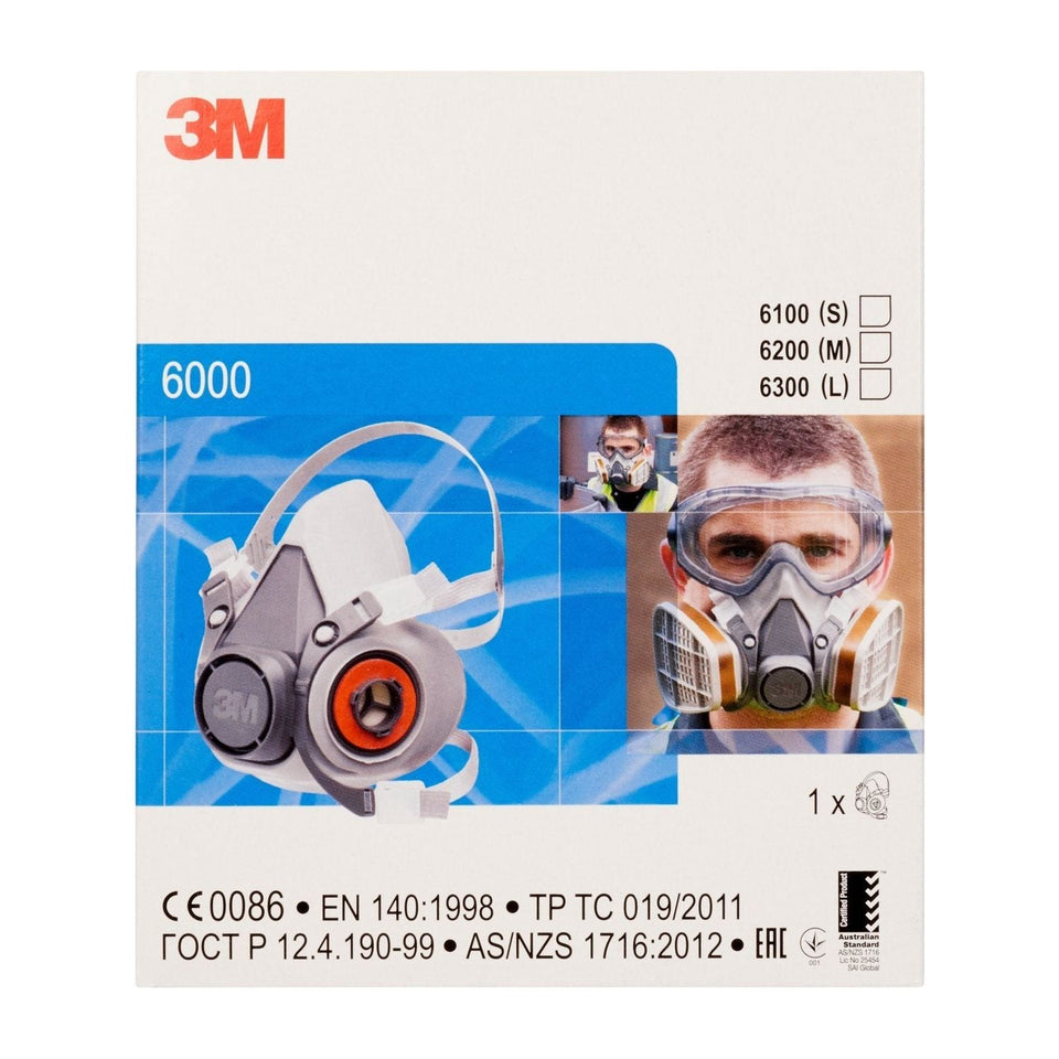 3M Mehrweg-Halbmaske 6100 (Maskenkörper ohne Filter), Größe S, Atemschutz, 1 Stück - RYO Shop